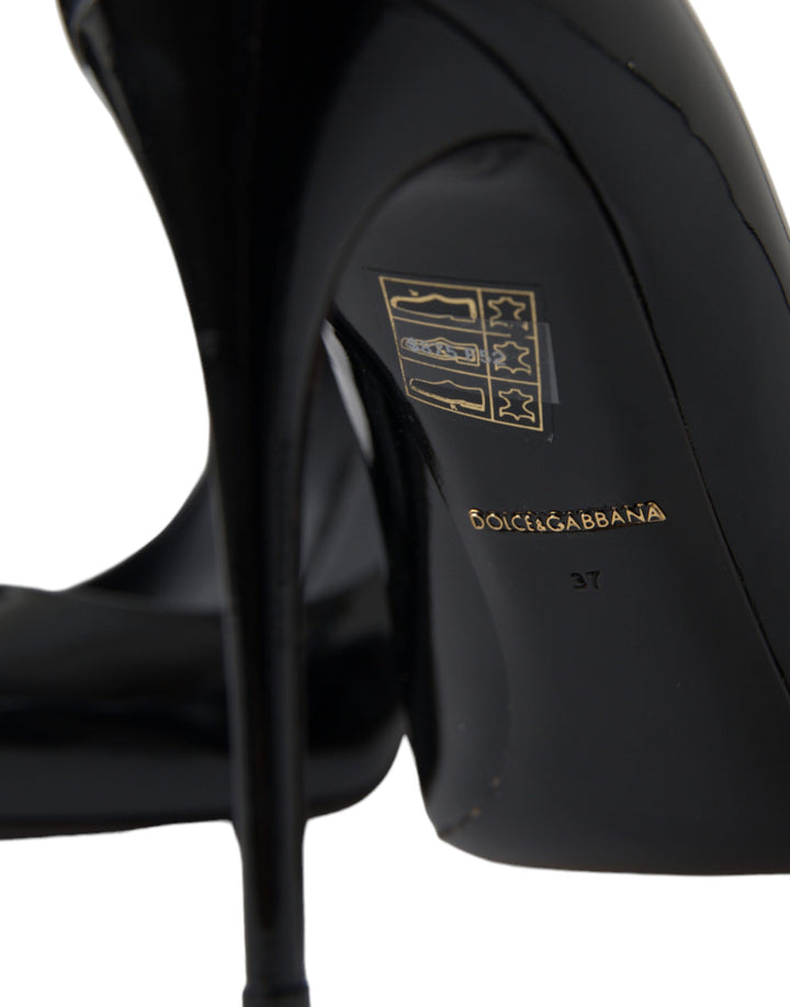 Women’s Dolce &amp; Gabbana Black Patent Leather Pumps Heels Shoes