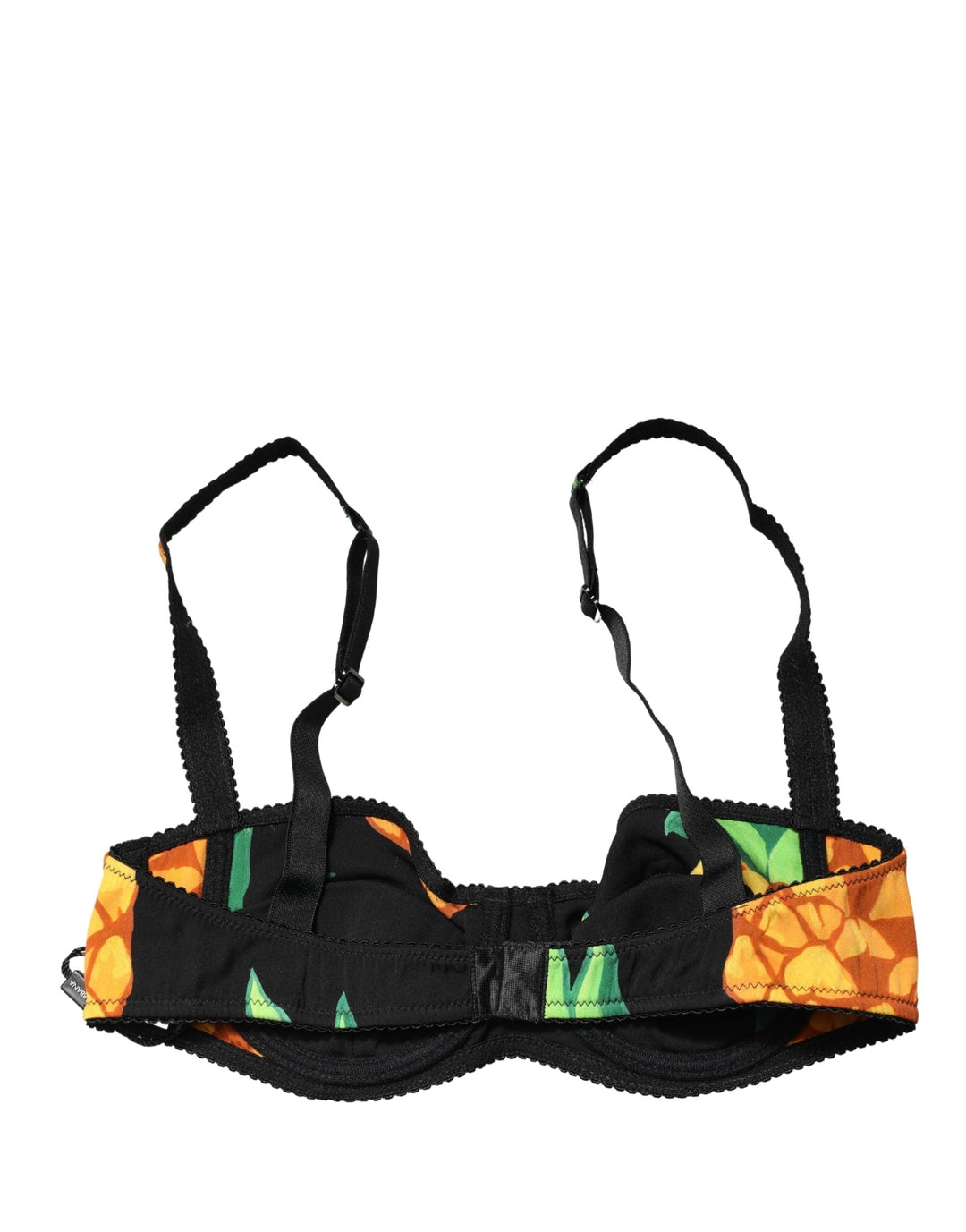 Women’s Dolce &amp; Gabbana Black Pineapple Silk Balconette Bra Underwear