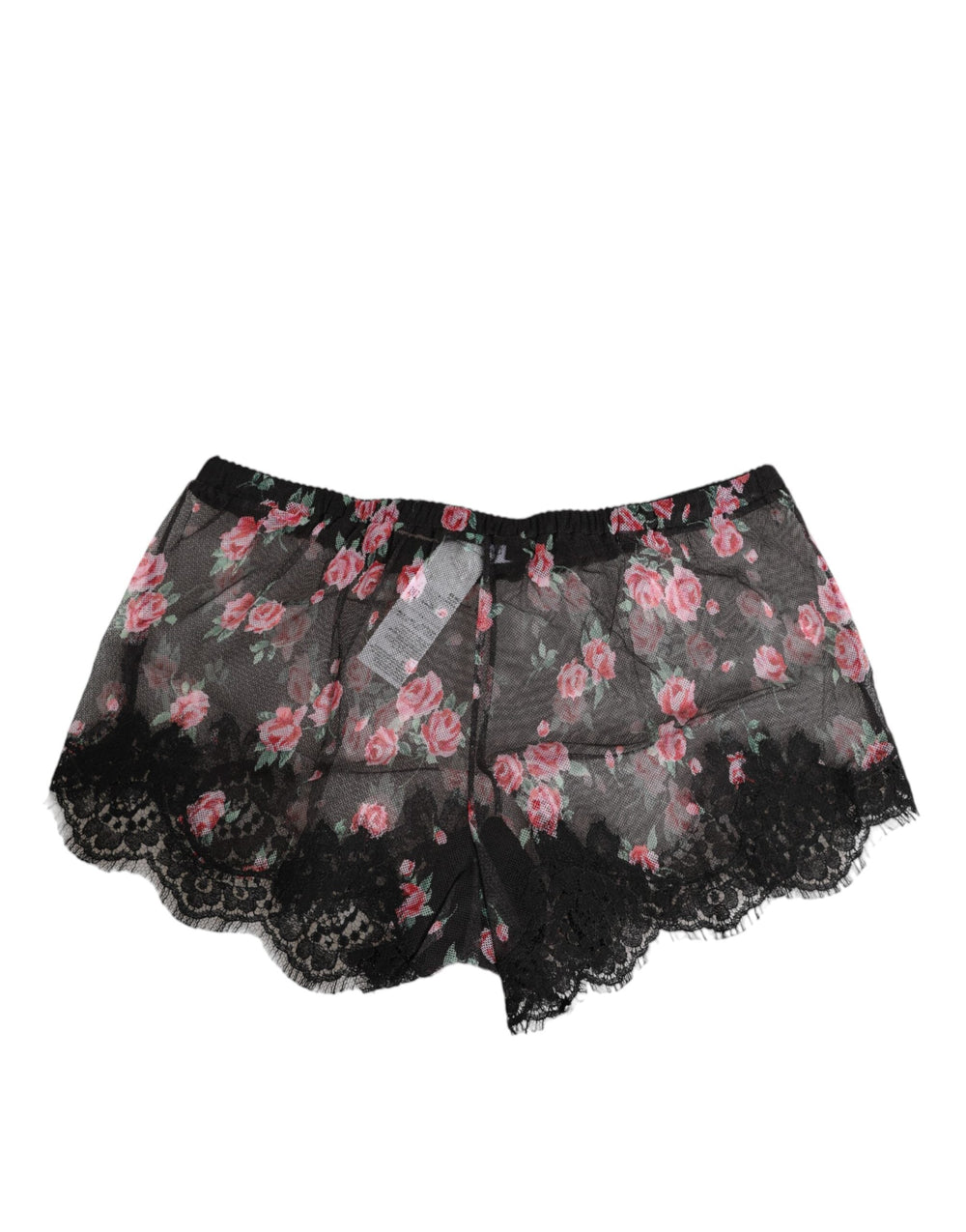Women’s Dolce & Gabbana Black Pink Floral Lace Mesh Lingeri Underwear