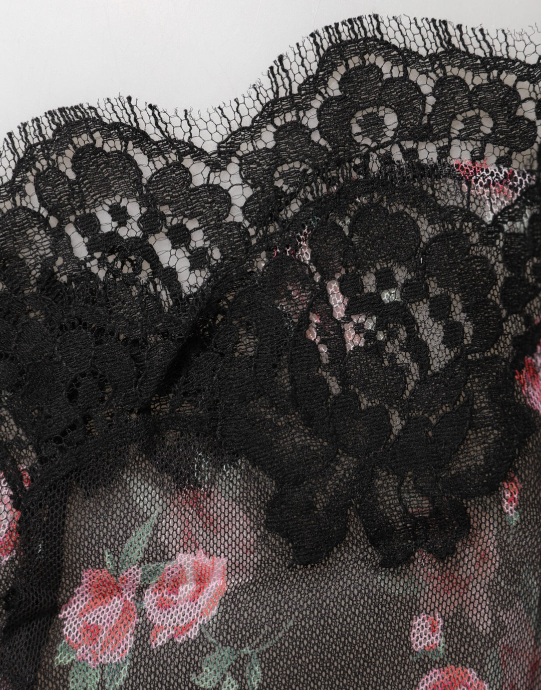 Women’s Dolce &amp; Gabbana Black Pink Floral Lace Mesh Lingeri Underwear