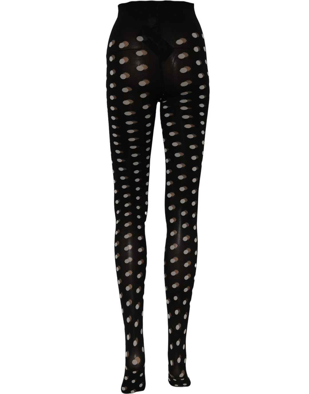 Women’s Dolce &amp; Gabbana Black Polka Dot Fishnet Pantyhose Stockings Socks