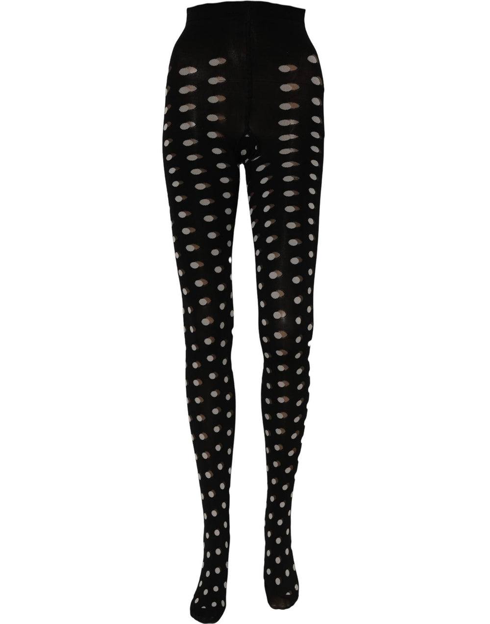 Women’s Dolce & Gabbana Black Polka Dot Fishnet Pantyhose Stockings Socks