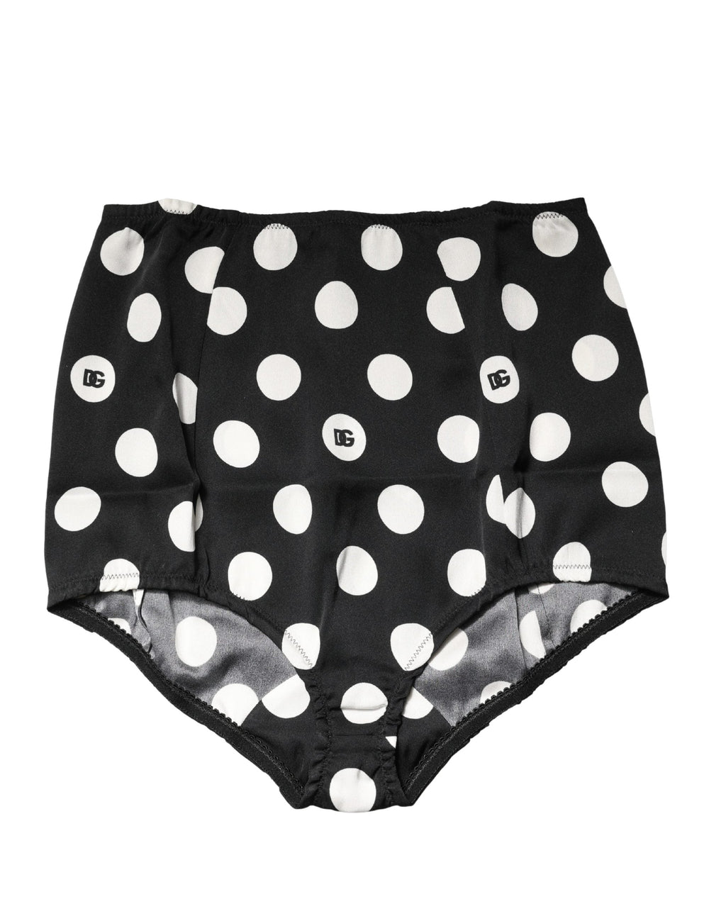 Women’s Dolce & Gabbana Black Polka Dot High Waist Girdle Panty Underwear