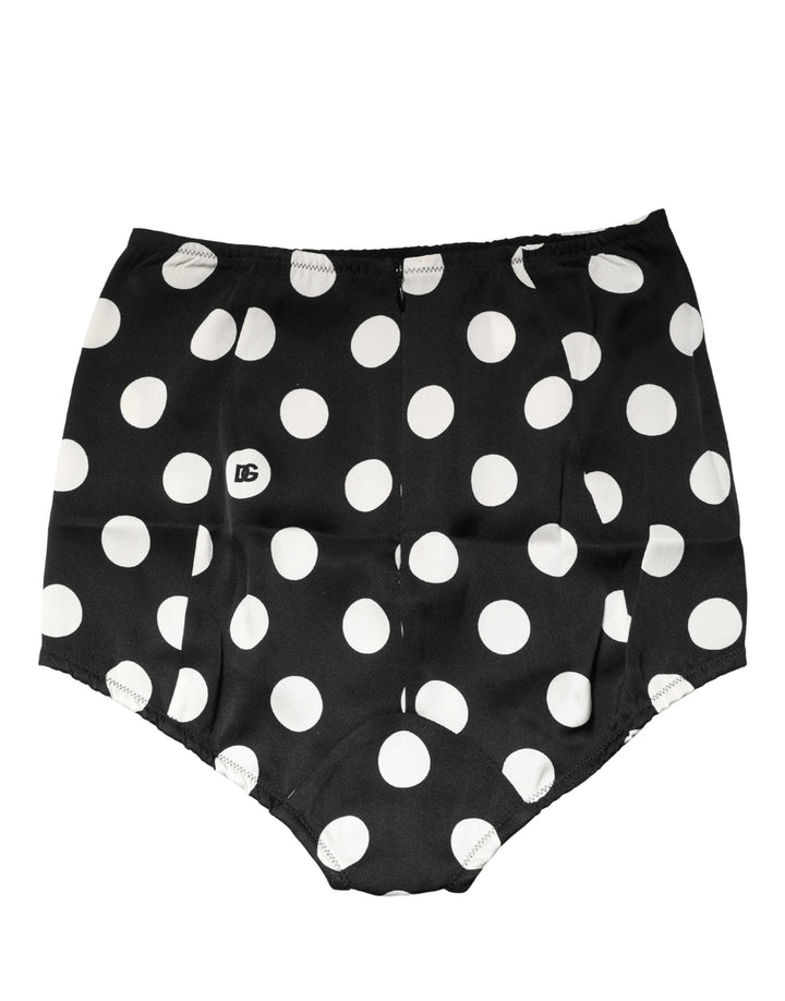 Women’s Dolce &amp; Gabbana Black Polka Dot High Waist Girdle Panty Underwear