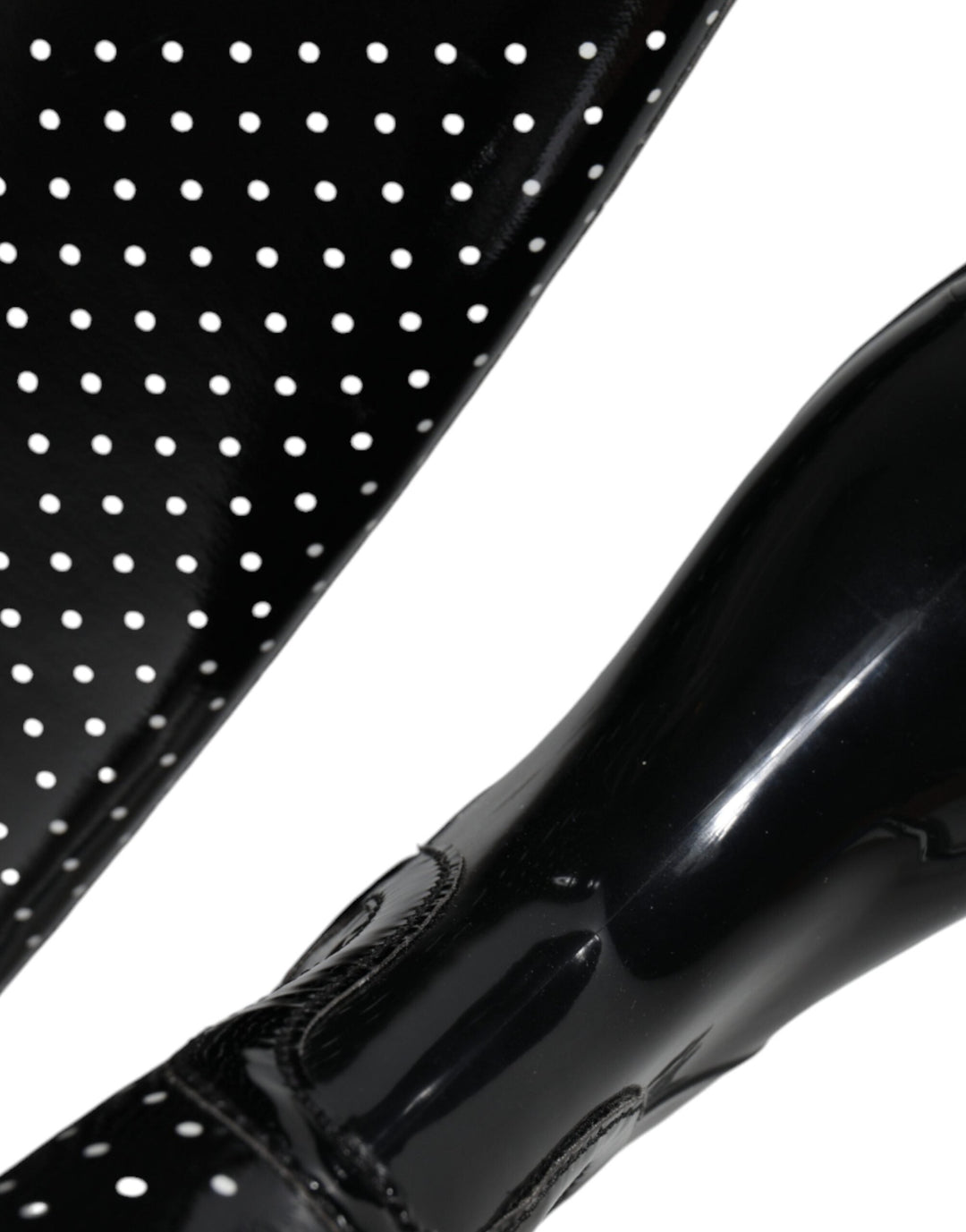 Women’s Dolce &amp; Gabbana Black Polka Dot Rubber Knee High Boots Shoes