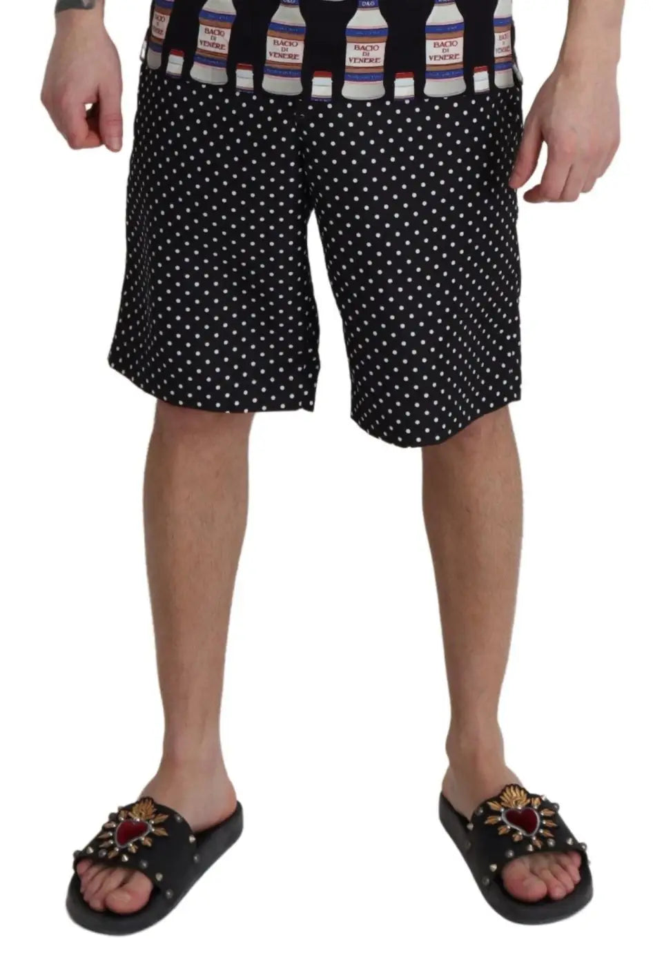 Women’s Dolce &amp; Gabbana Black Polka Dots Beachwear Shorts Swimwear