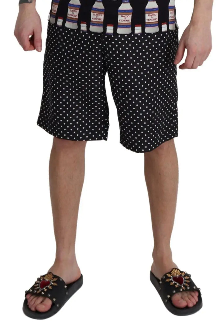 Women’s Dolce &amp; Gabbana Black Polka Dots Beachwear Shorts Swimwear