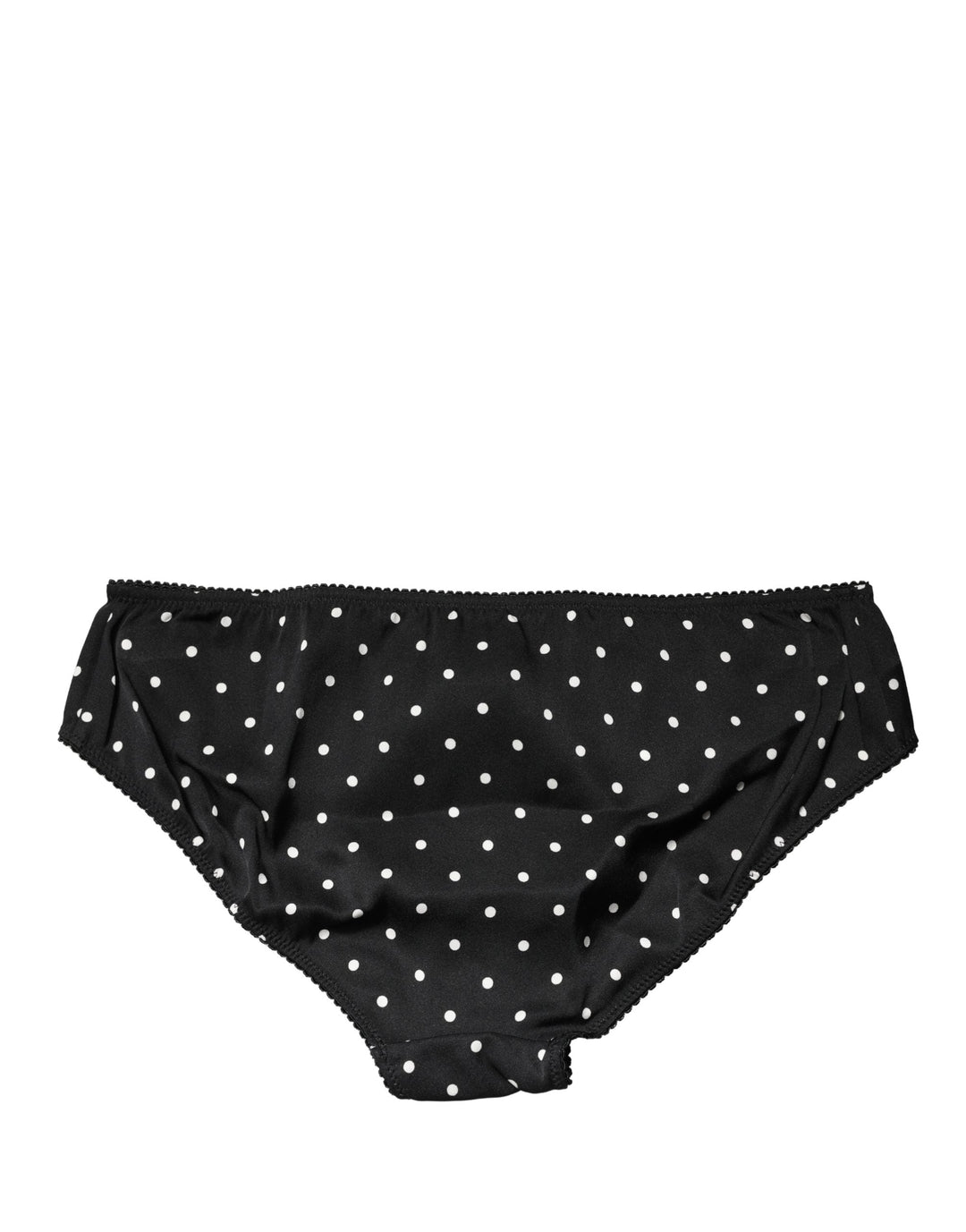 Women’s Dolce &amp; Gabbana Black Polka Dots Mid Waist Brief Panty Underwear