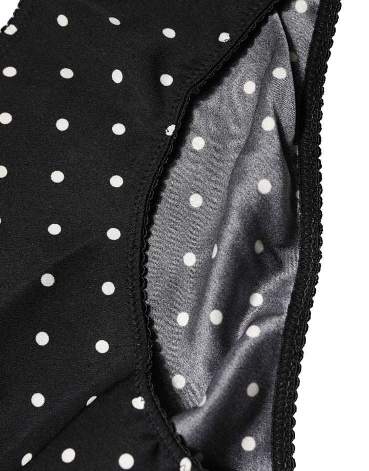 Women’s Dolce &amp; Gabbana Black Polka Dots Mid Waist Brief Panty Underwear