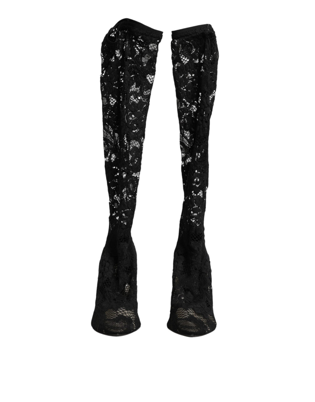 Women’s Dolce & Gabbana Black Pumps Taormina Lace Socks Boots Shoes