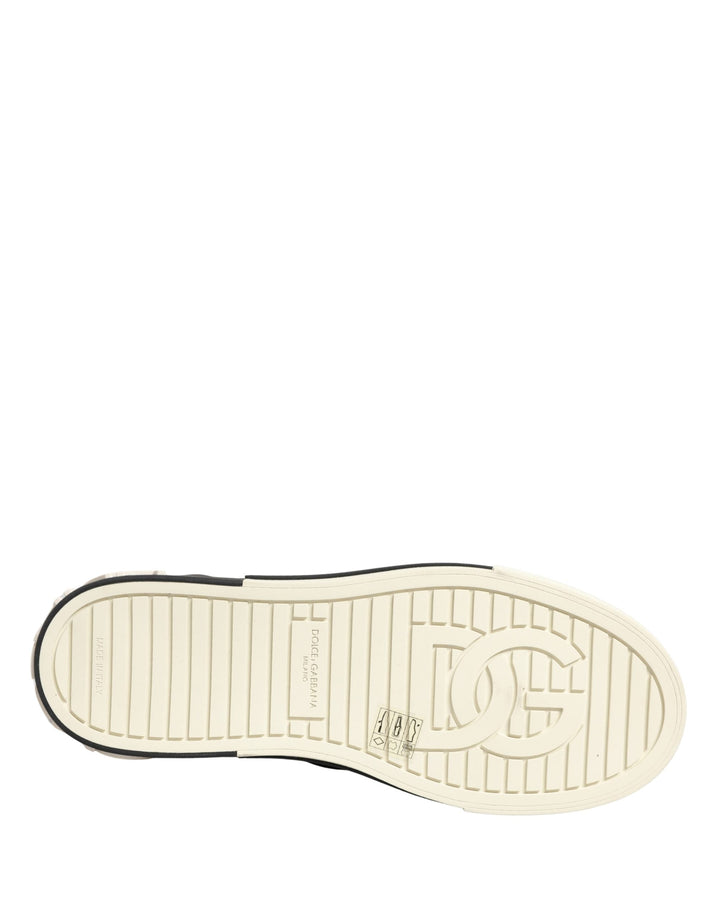 Dolce &amp; Gabbana Black Quilted Slip On Low Top Sneakers Shoes