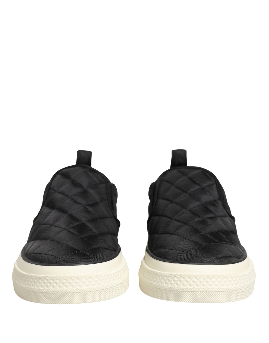 Dolce &amp; Gabbana Black Quilted Slip On Low Top Sneakers Shoes