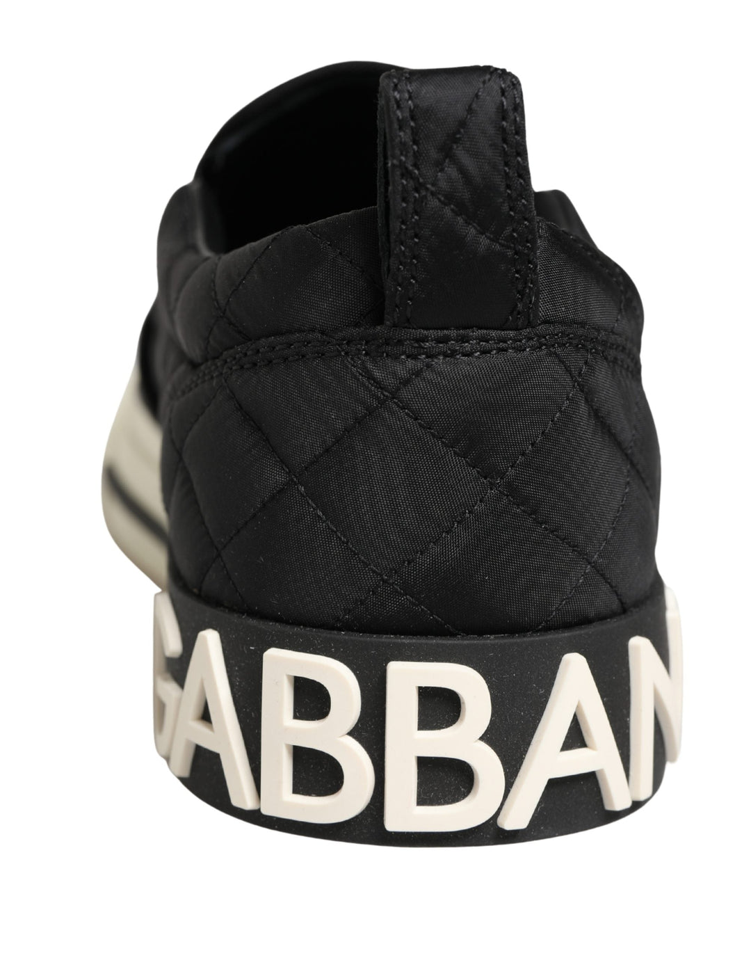 Dolce &amp; Gabbana Black Quilted Slip On Low Top Sneakers Shoes