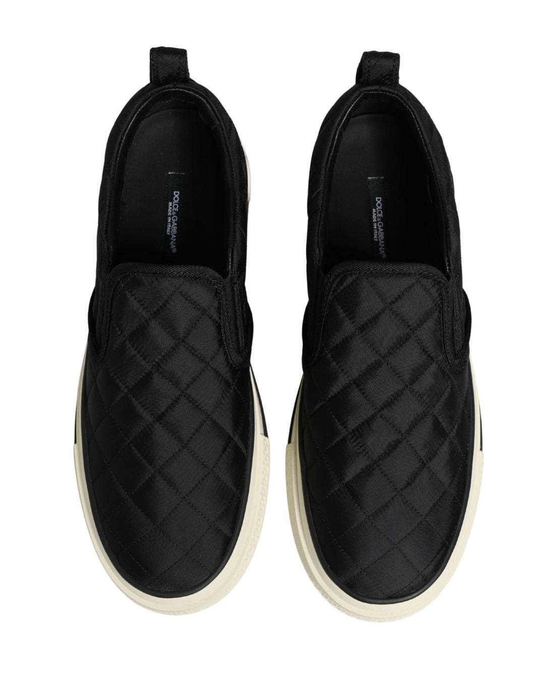 Dolce &amp; Gabbana Black Quilted Slip On Low Top Sneakers Shoes