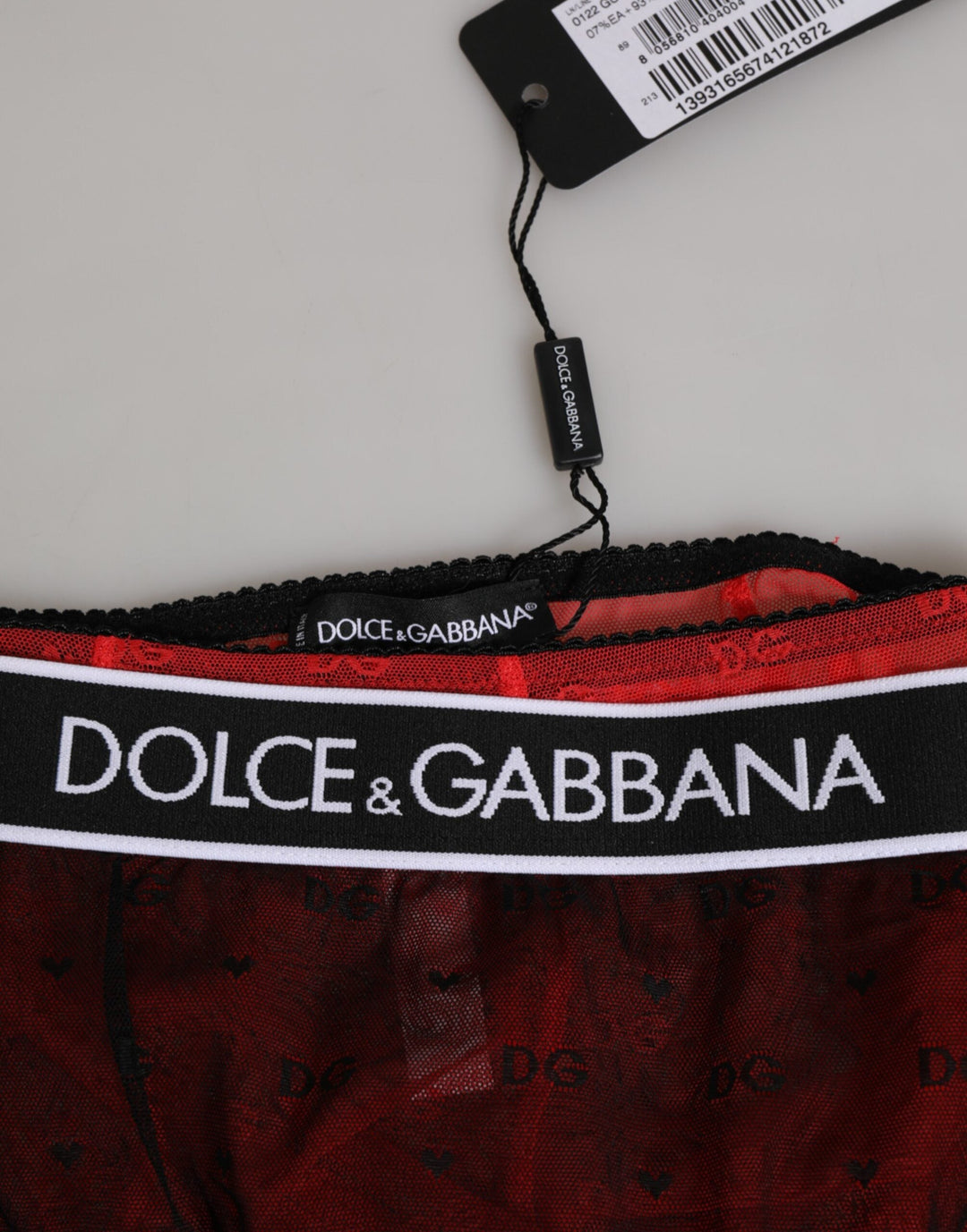 Women’s Dolce &amp; Gabbana Black Red Nylon High Waist Girdle Underwear