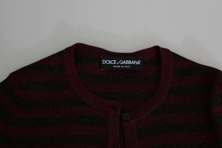 Women’s Dolce &amp; Gabbana Black Red Striped Womens Cardigan Sweater