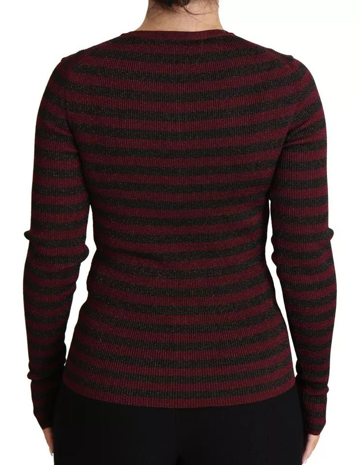 Women’s Dolce &amp; Gabbana Black Red Striped Womens Cardigan Sweater
