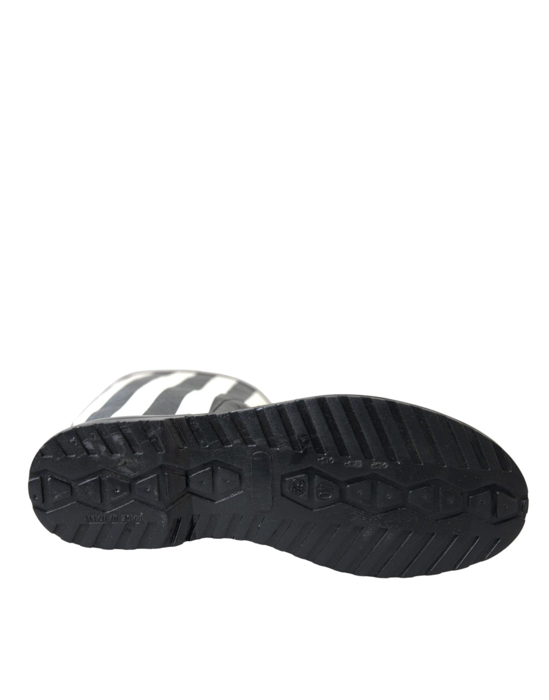 Bottes plates hautes en caoutchouc noir Dolce &amp;amp; Gabbana