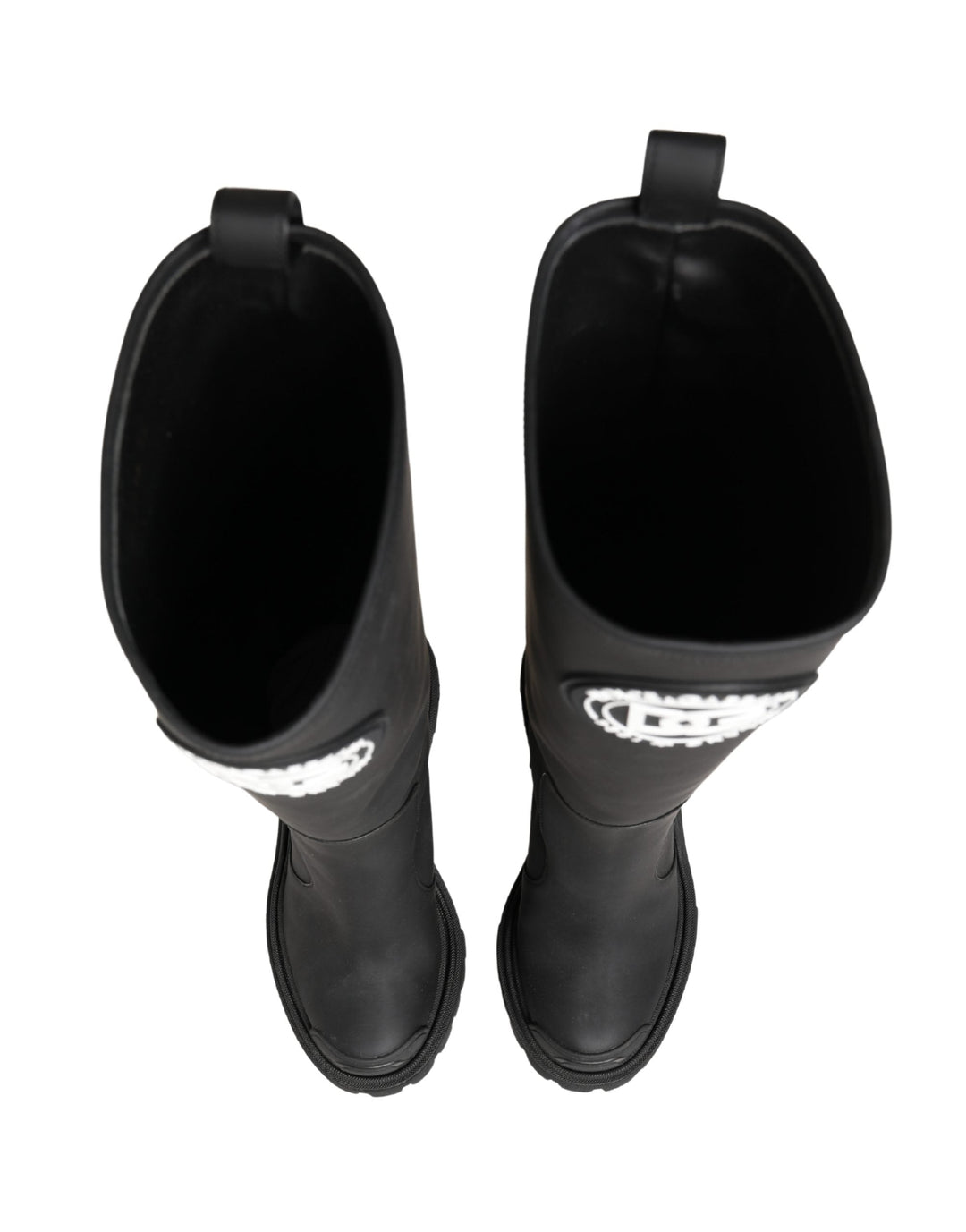 Women’s Dolce &amp; Gabbana Black Rubberised Leather High Boots Shoes