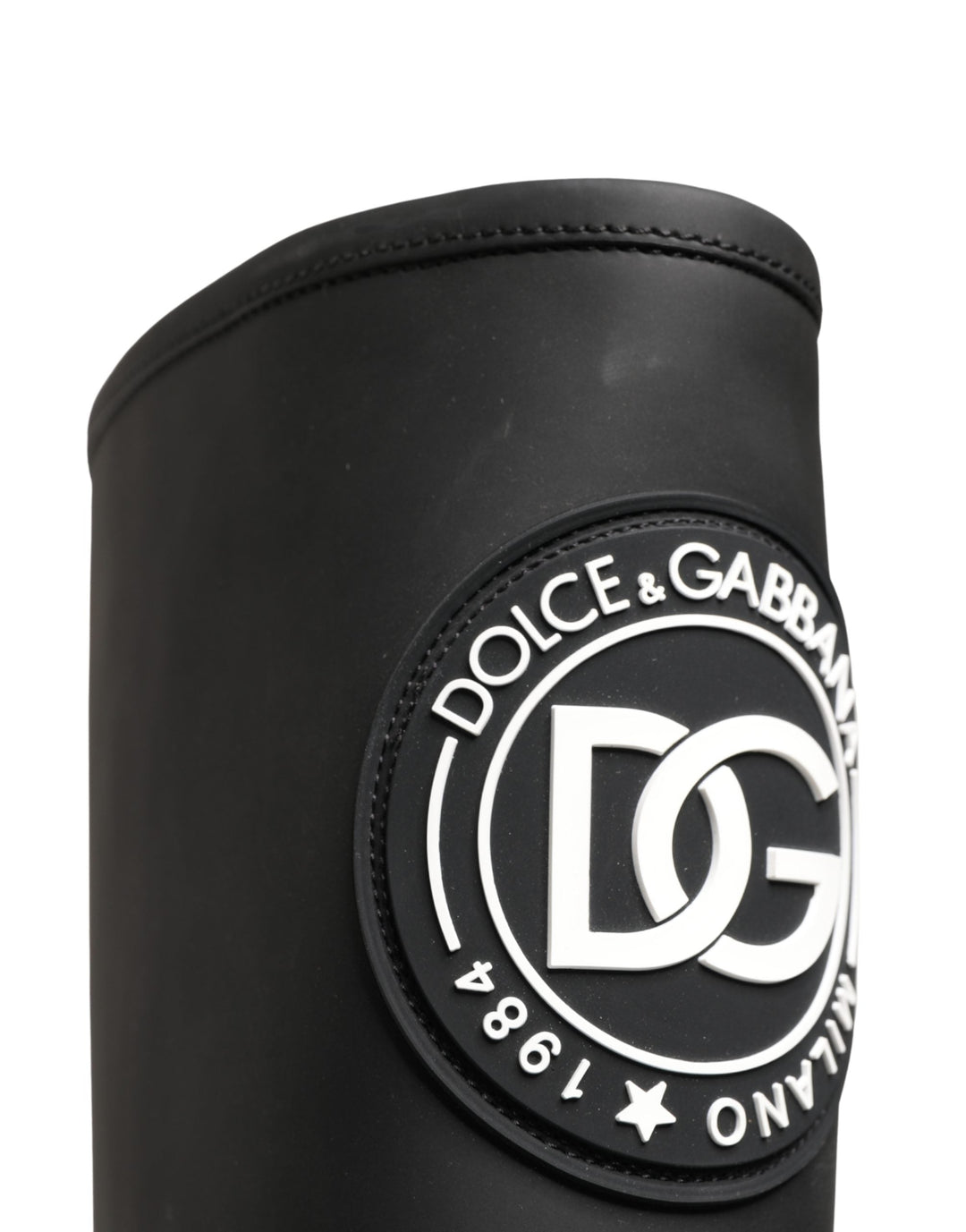Women’s Dolce &amp; Gabbana Black Rubberised Leather High Boots Shoes