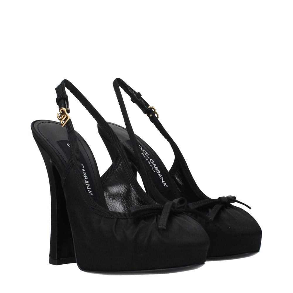 Women’s Dolce & Gabbana Black Satin High Heel Pumps