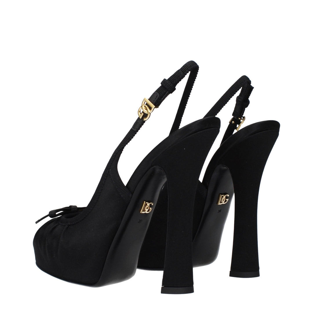 Women’s Dolce &amp; Gabbana Black Satin High Heel Pumps