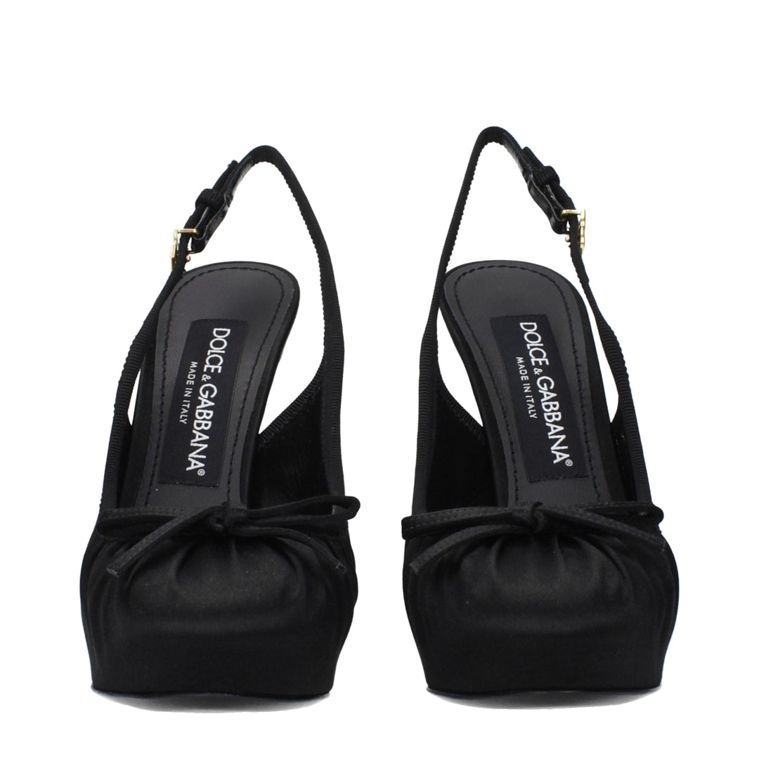 Women’s Dolce &amp; Gabbana Black Satin High Heel Pumps