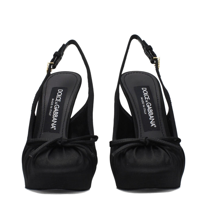 Women’s Dolce &amp; Gabbana Black Satin High Heel Pumps