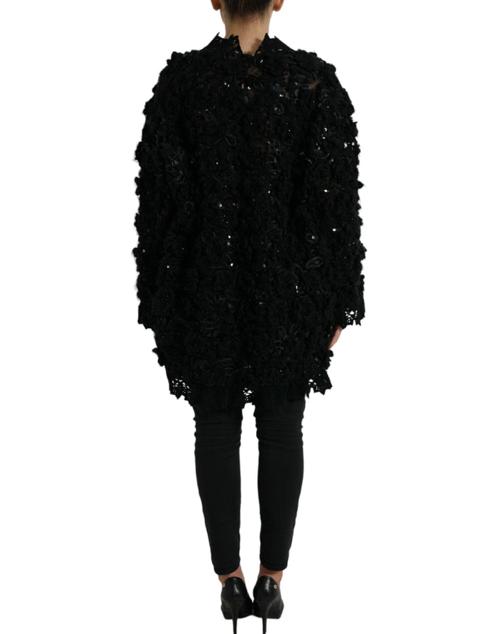 Women’s Dolce &amp; Gabbana Black Sequined Embellished Pullover Sweater