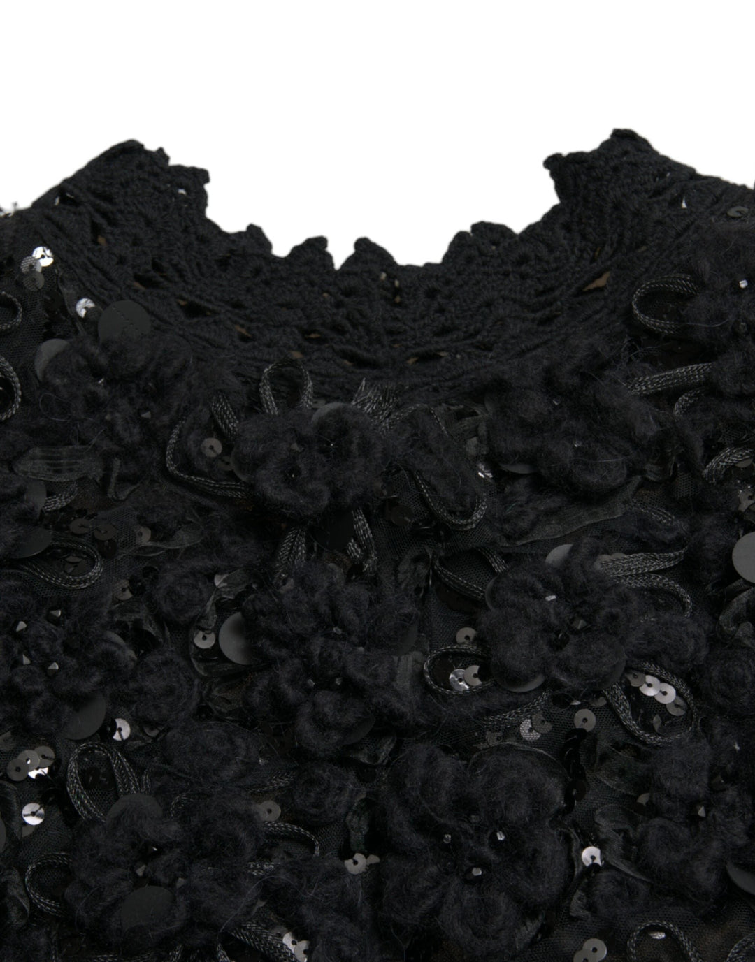 Women’s Dolce &amp; Gabbana Black Sequined Embellished Pullover Sweater