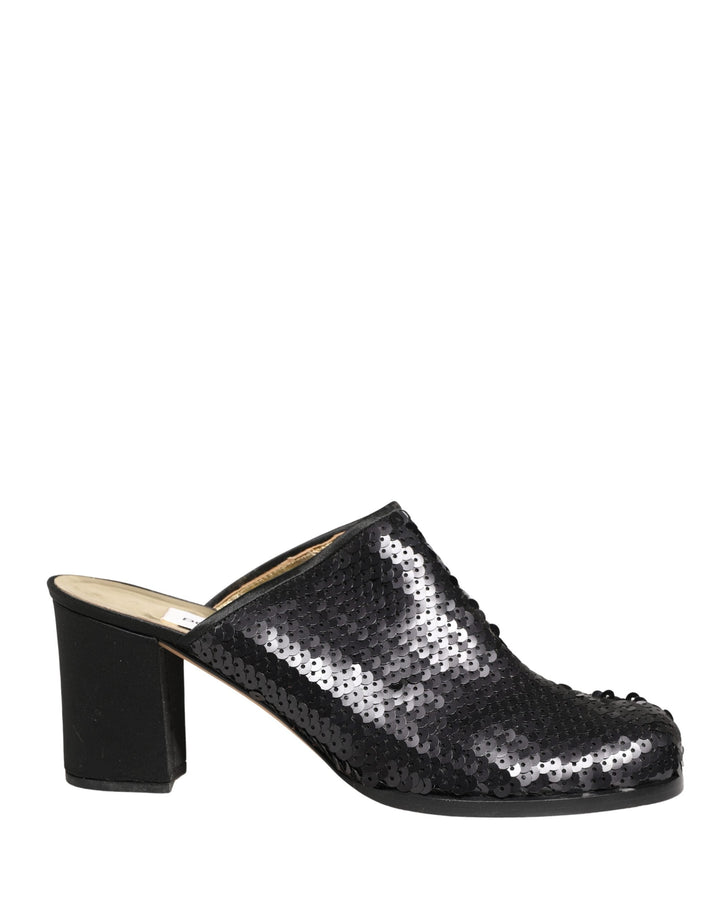 Women’s Dolce &amp; Gabbana Black Sequined Mules Shoes
