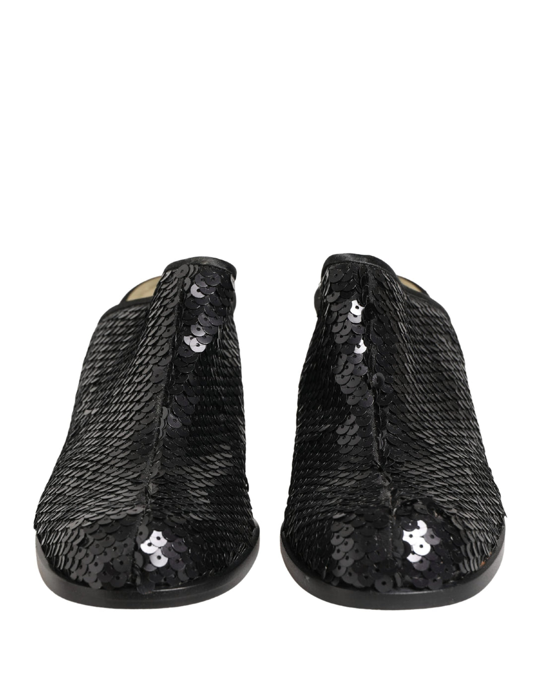 Women’s Dolce &amp; Gabbana Black Sequined Mules Shoes