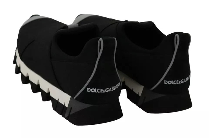 Dolce &amp; Gabbana Black Shark Neoprene Stretch Sneakers Shoes