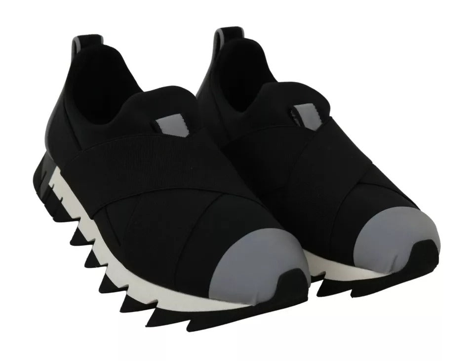 Dolce &amp; Gabbana Black Shark Neoprene Stretch Sneakers Shoes