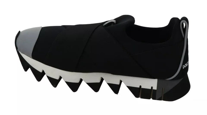 Dolce &amp; Gabbana Black Shark Neoprene Stretch Sneakers Shoes