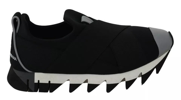 Dolce &amp; Gabbana Black Shark Neoprene Stretch Sneakers Shoes