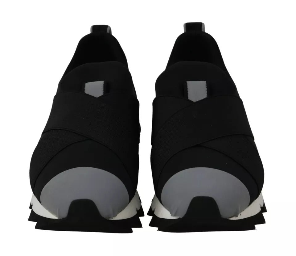 Dolce &amp; Gabbana Black Shark Neoprene Stretch Sneakers Shoes