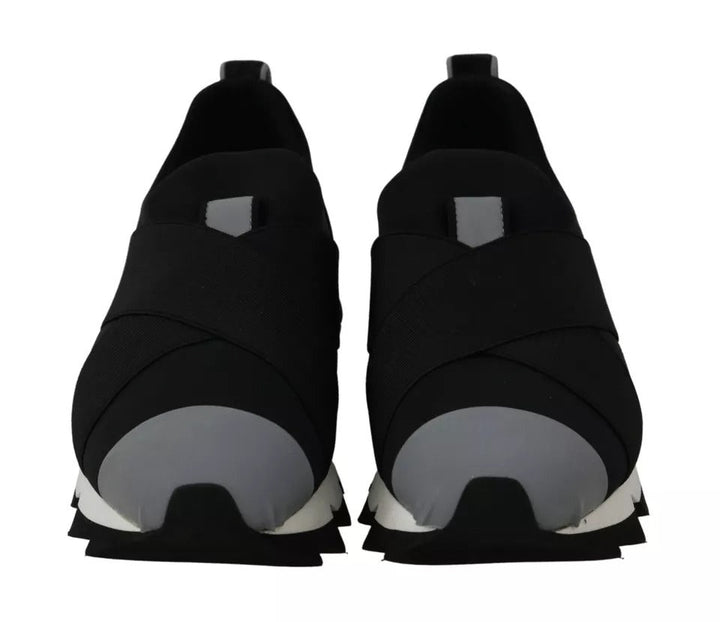 Dolce &amp; Gabbana Black Shark Neoprene Stretch Sneakers Shoes