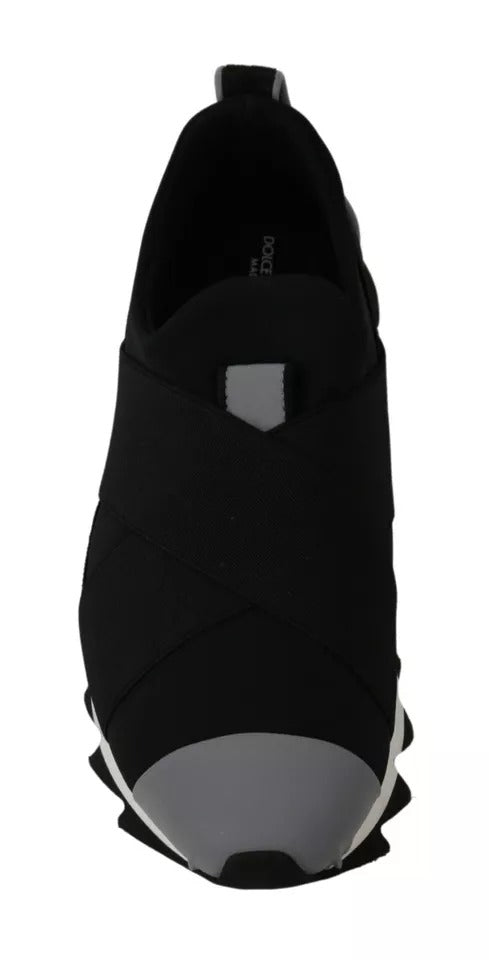 Dolce &amp; Gabbana Black Shark Neoprene Stretch Sneakers Shoes