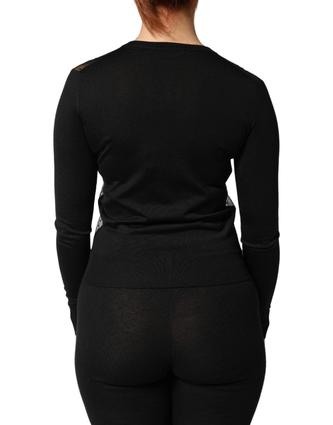 Women’s Dolce &amp; Gabbana Black Sheer Button Down Cardigan Sweater