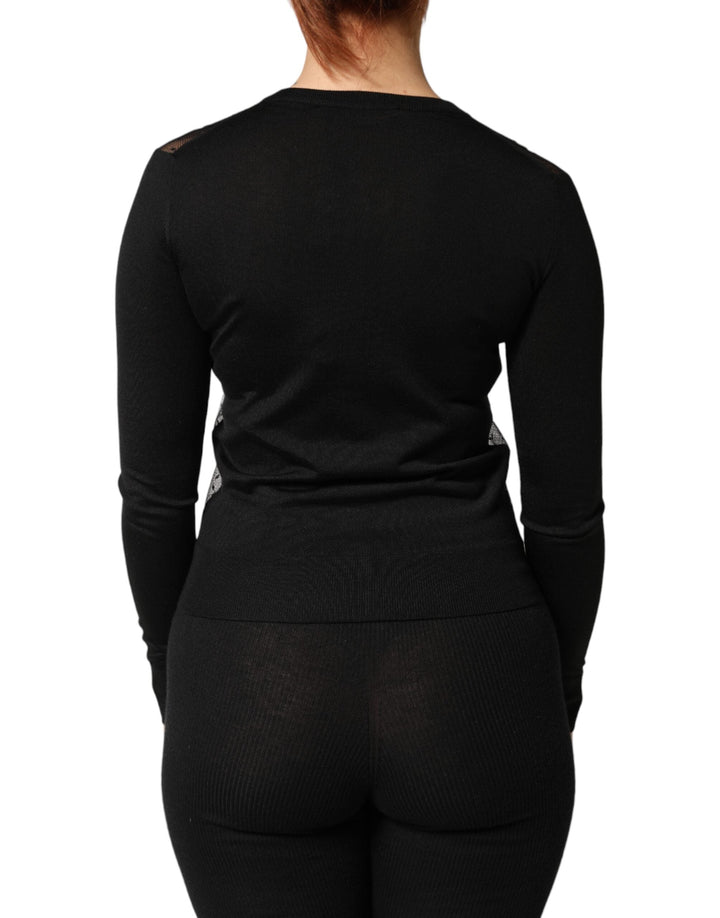 Women’s Dolce &amp; Gabbana Black Sheer Button Down Cardigan Sweater