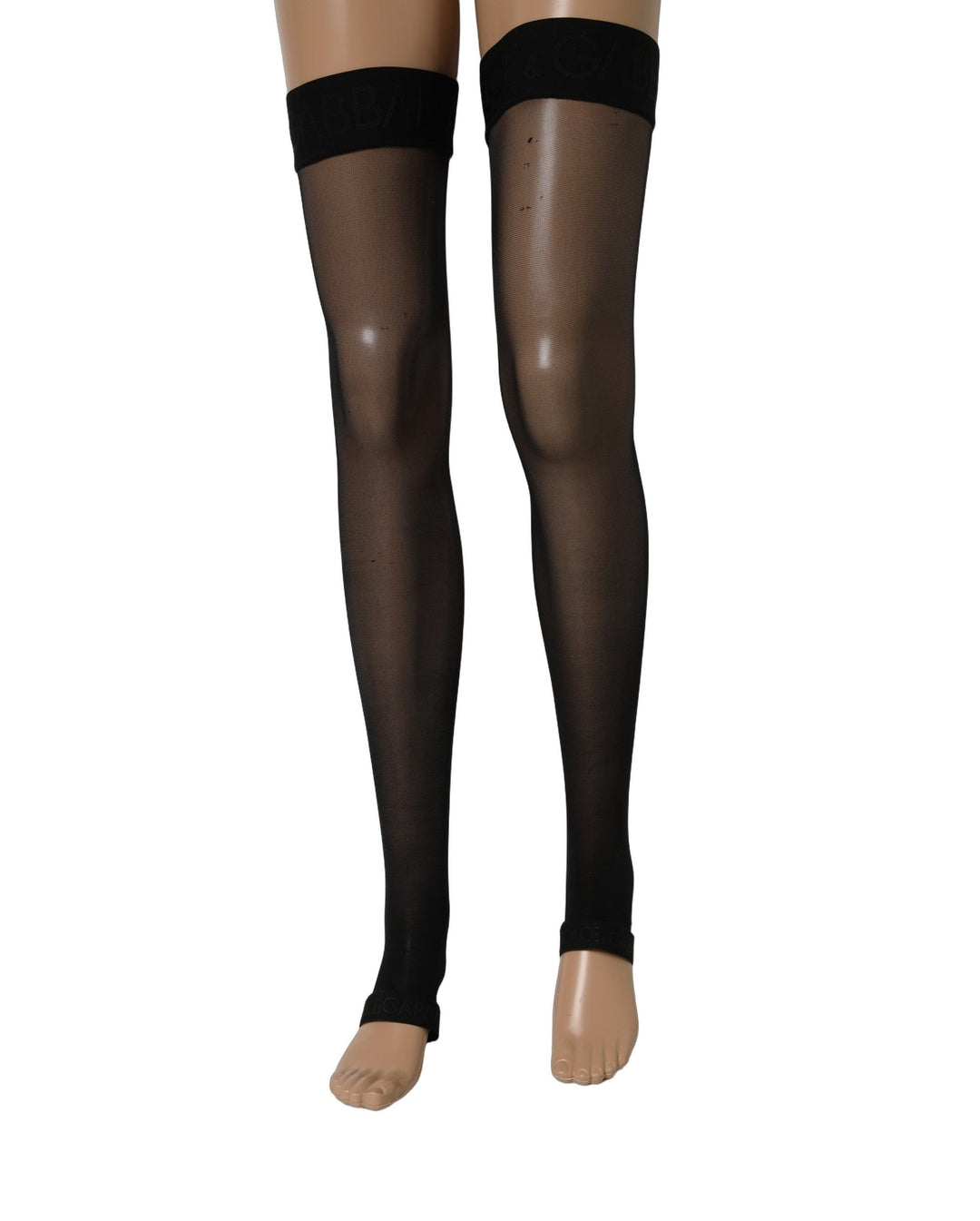 Women’s Dolce &amp; Gabbana Black Sheer Nylon Thigh High Stockings Socks