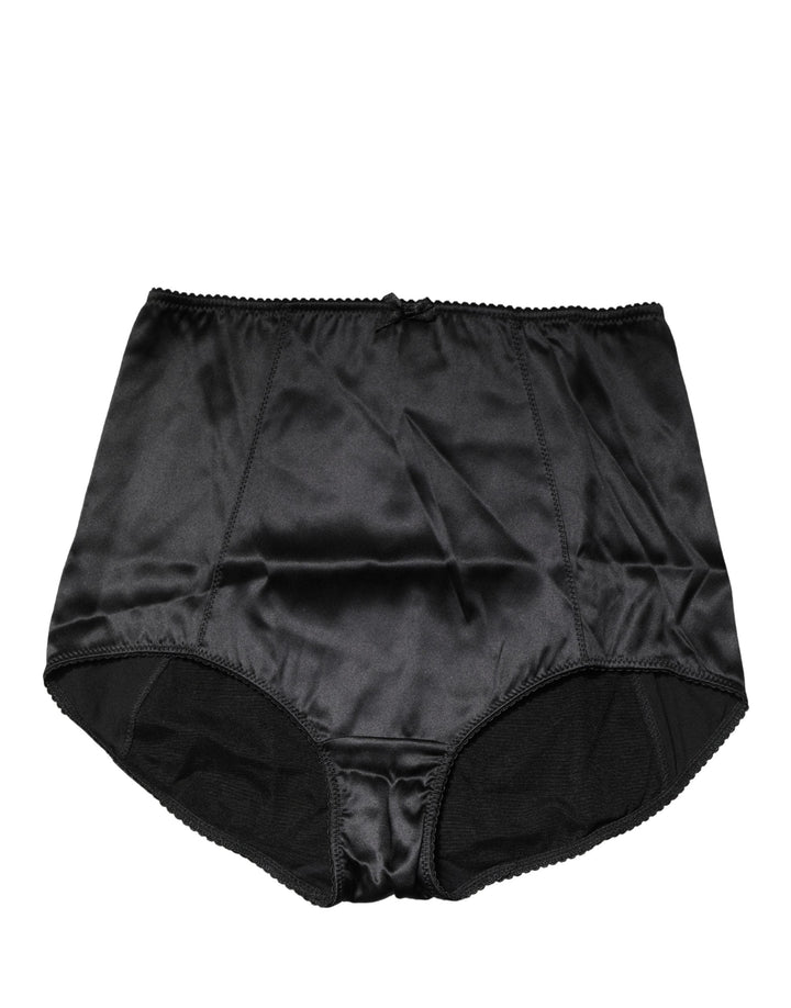 Dolce &amp; Gabbana Black Silk Blend High Waist Girdle Panty Underwear