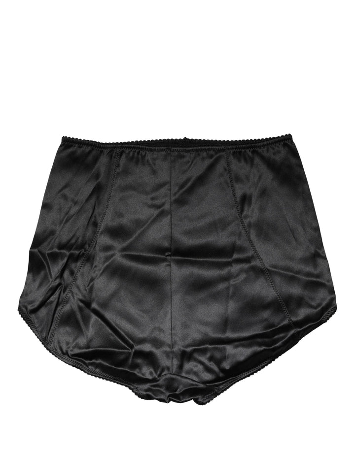 Dolce &amp; Gabbana Black Silk Blend High Waist Girdle Panty Underwear