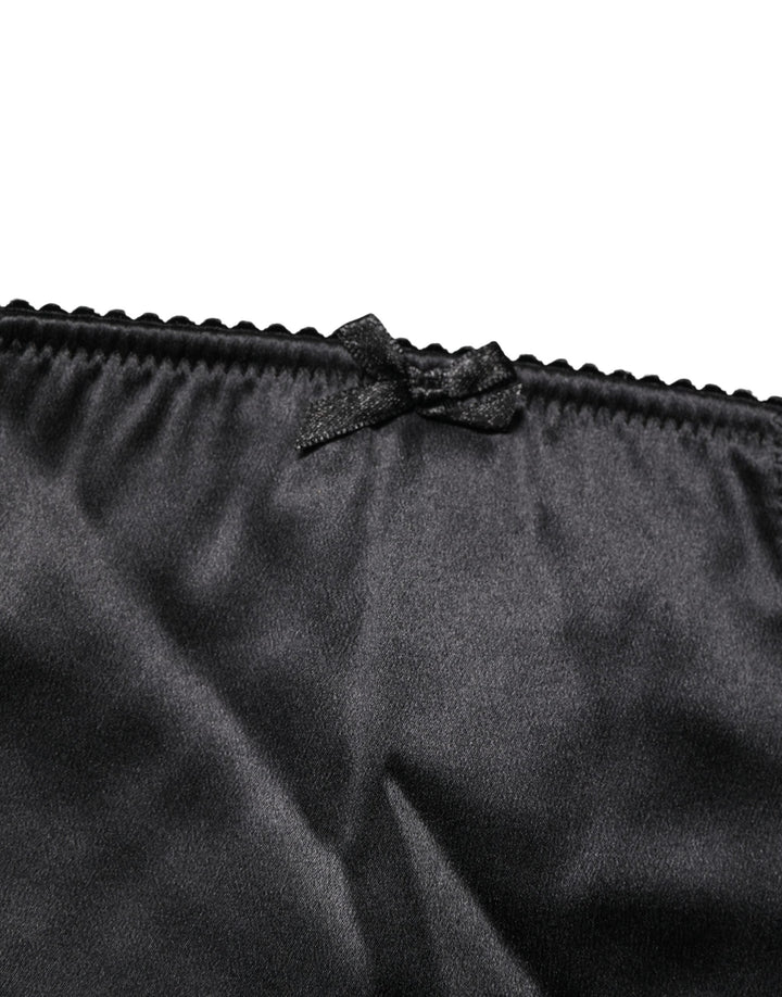 Dolce &amp; Gabbana Black Silk Blend High Waist Girdle Panty Underwear