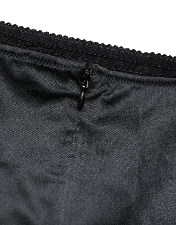 Women’s Dolce &amp; Gabbana Black Silk Blend High Waist Girdle Panty Underwear