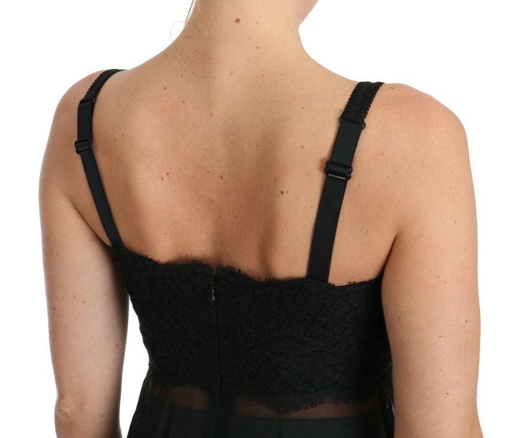 Women’s Dolce &amp; Gabbana Black Silk Lace Dress Chemise Lingerie