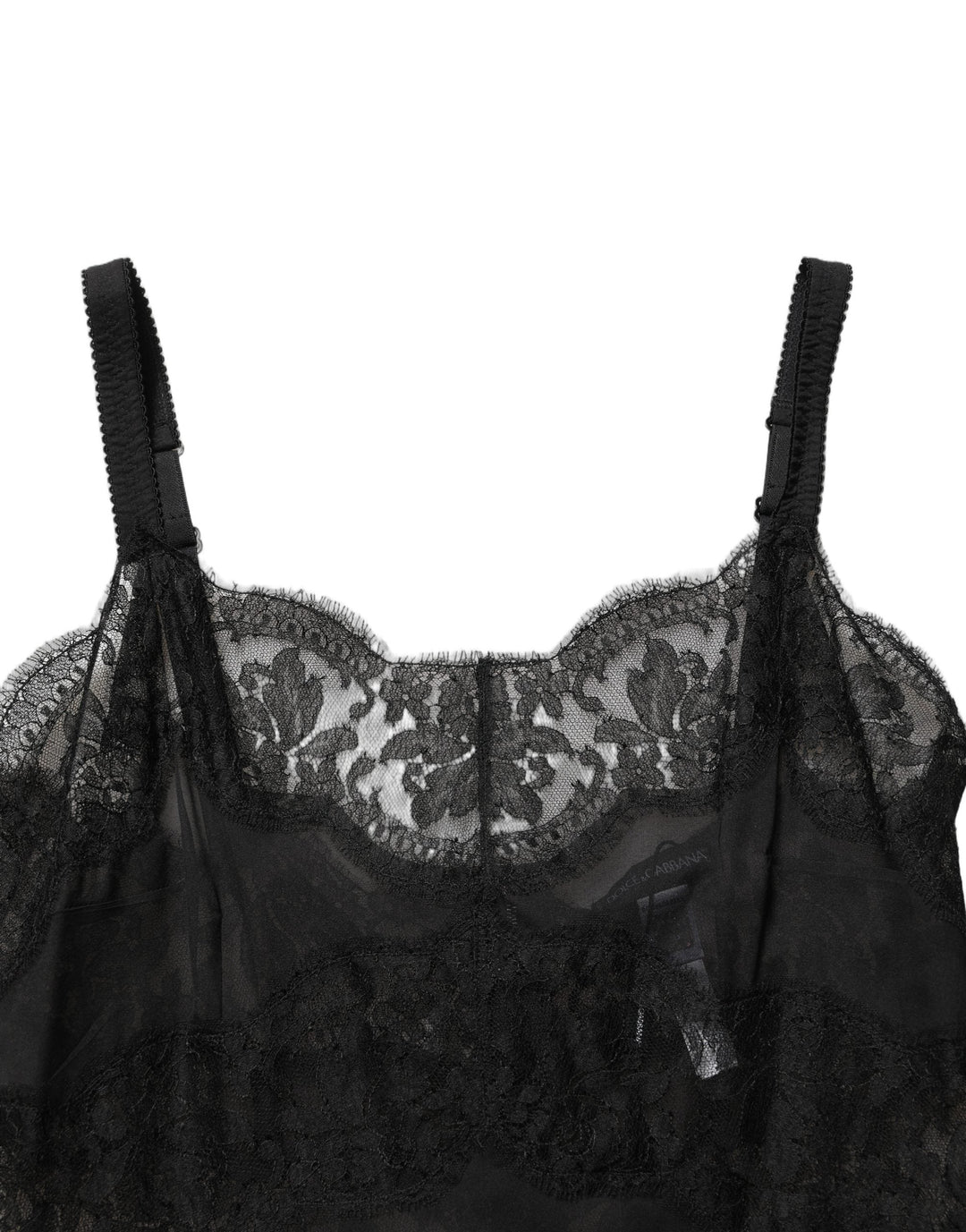 Women’s Dolce &amp; Gabbana Black Silk Lace Slip Lingerie Chemise Sleepwear