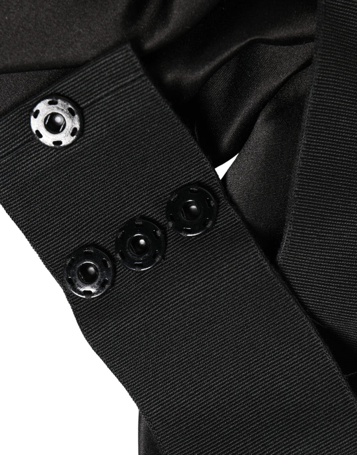 Women’s Dolce &amp; Gabbana Black Silk Satin Sash Wide Waist Women Belt