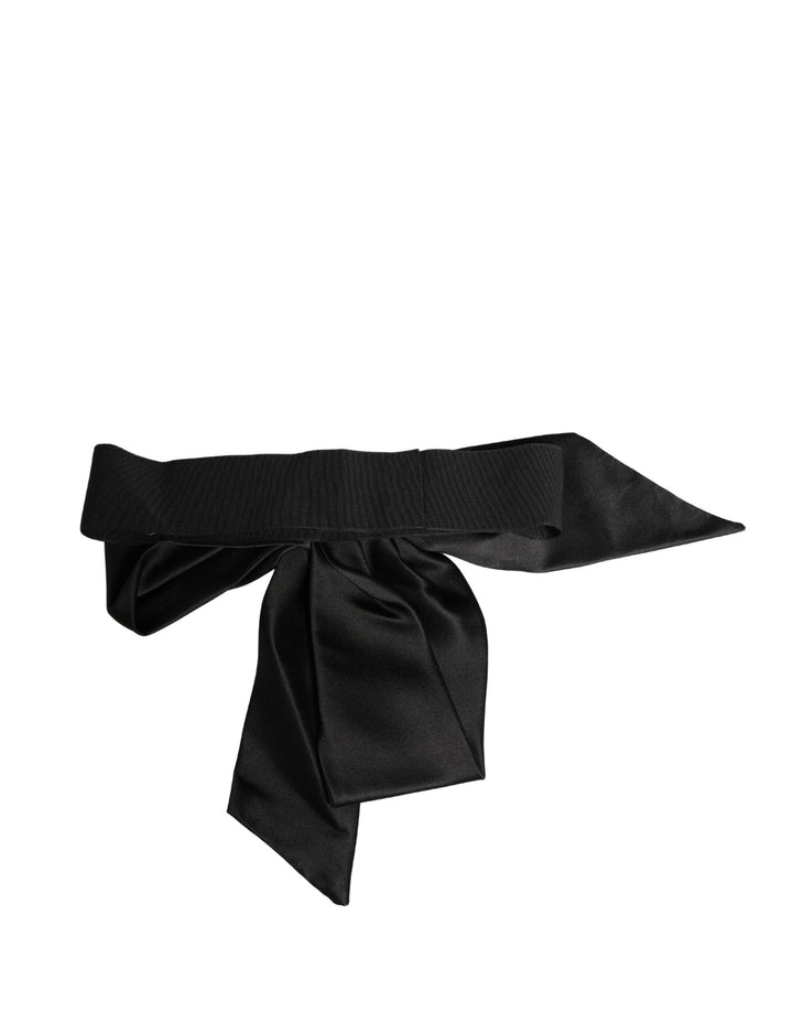 Women’s Dolce &amp; Gabbana Black Silk Satin Sash Wide Waist Women Belt